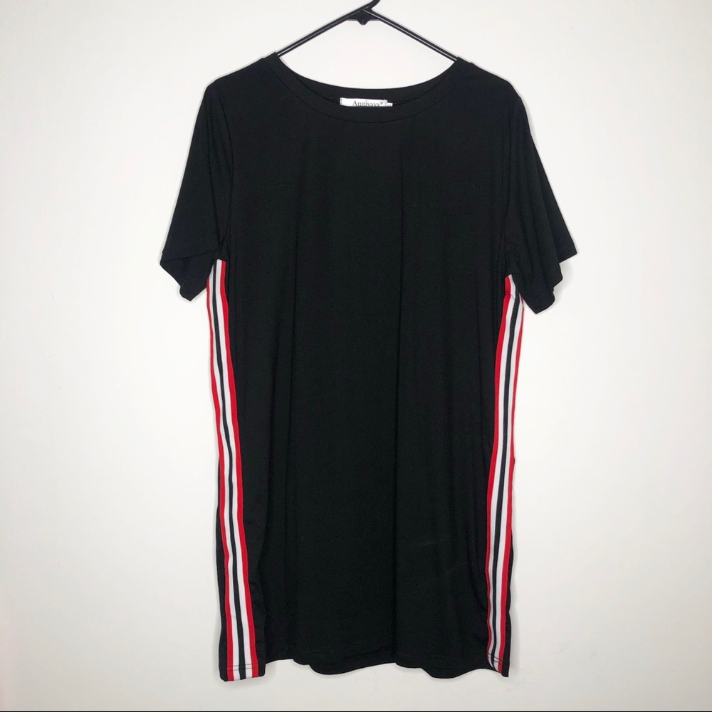 Plus Stripe Tape Side Dress